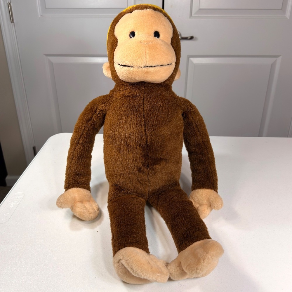 Vintage Curious George Plush Monkey Macy's Determined Productions 25" Large